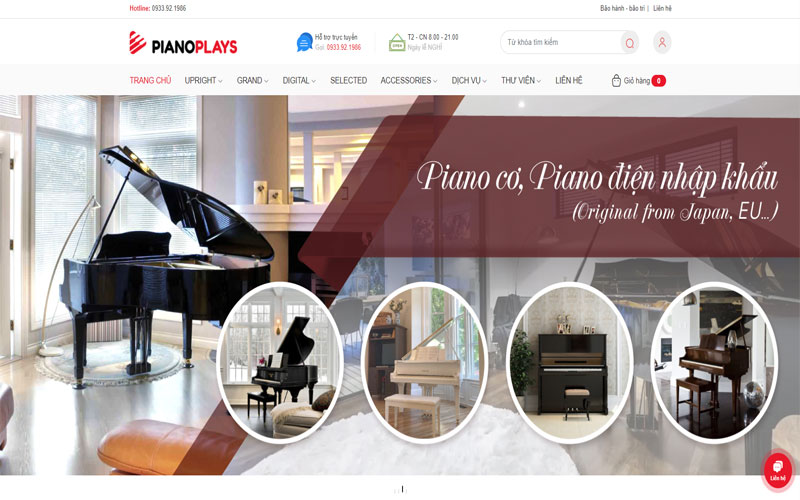 Thiết kế website bán nhạc cụ